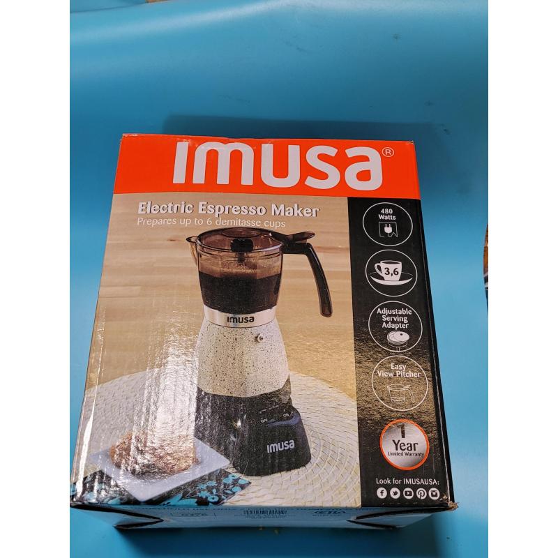 IMUSA USA B120-60011 Electric Espresso/Moka Maker, 3-6-Cup, White
