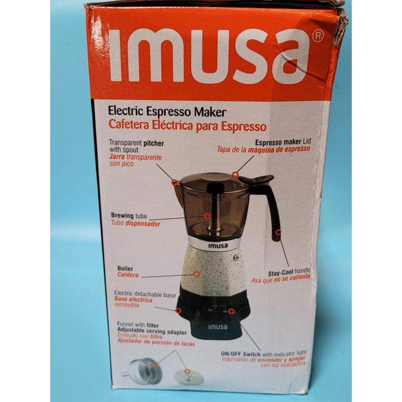 IMUSA USA B120-60011 Electric Espresso/Moka Maker, 3-6-Cup, White