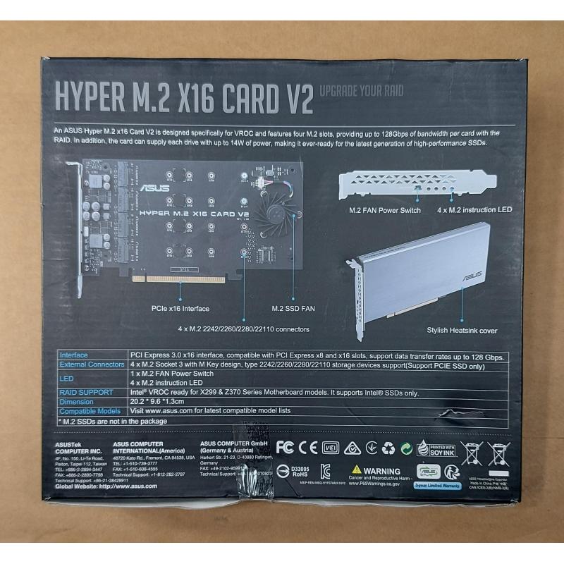 ASUS HYPER M.2 X16 CARD V2 (Status: Untested/Unknown)