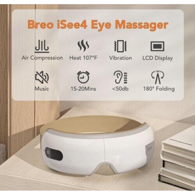 Breo iSee4 Eye Massager w Heat Electric Shiatsu Fatigue, Dry or Strained Eye